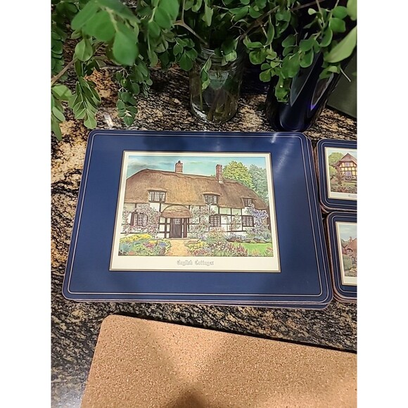 Harrods English Countryside Hard Place Mats, Set of 6, original box W/6 COASTERS - Picture 4 of 14
